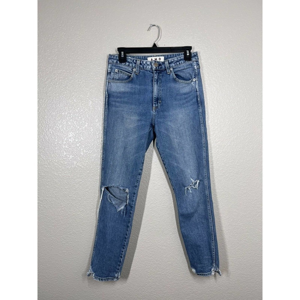 AMO High Rielse Stix Crop Jean 28 Wild One Distressed